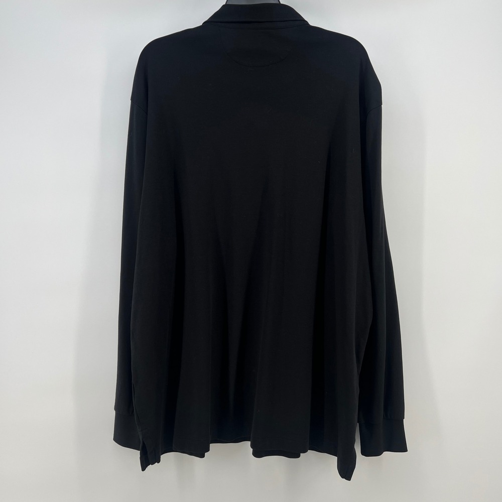 Polo Ralph Lauren Mens XXL Black Long Sleeve Polo Shirt Red Pony Classic Fit - Picture 3 of 9